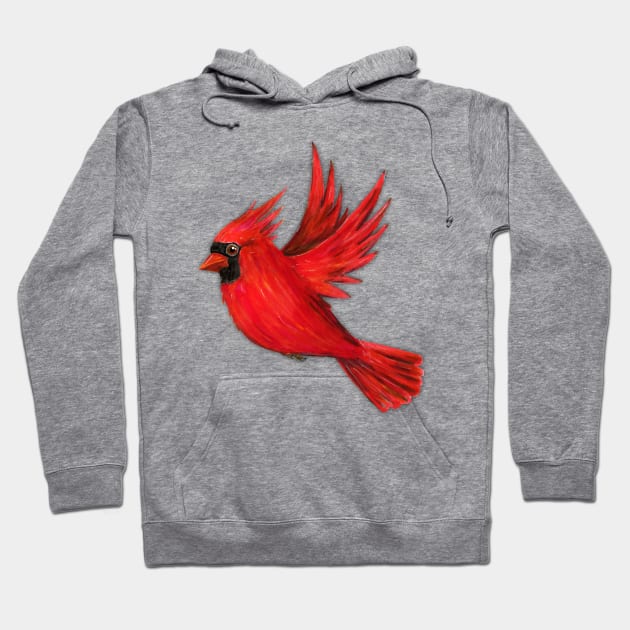 Flying northern cardinal Hoodie by Bwiselizzy